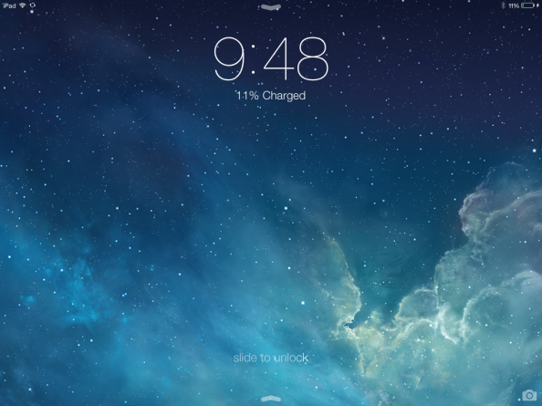 iOS 7 on iPad mini (non-retina), following the text in the top status bar.