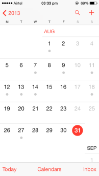 iOS 7 Calendar month-View